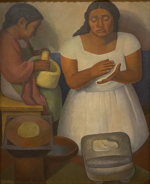 Diego Rivera, The Tortilla Maker, 1926, oil on canvas University of California, San Francisco School of Medicine, Dean's Office at Zuckerberg San Francisco General Hospital and Trauma Center