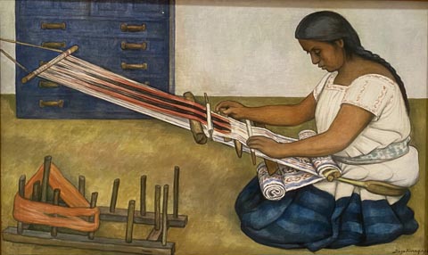 Diego Rivera, Weaving, 1936, tempera and oil on canvas Art Institute of Chicago, Chicago, IL 