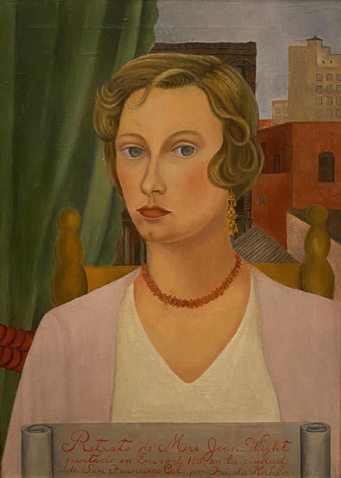 Frida Kahlo, Portrait of Mrs. Jean Wight, 1931, oil on canvas Collection of Gretchen and John Berggruen, San Francisco