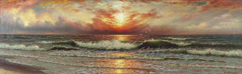 Richard Dey De Ribcowsky Sunset and Rolling Waves