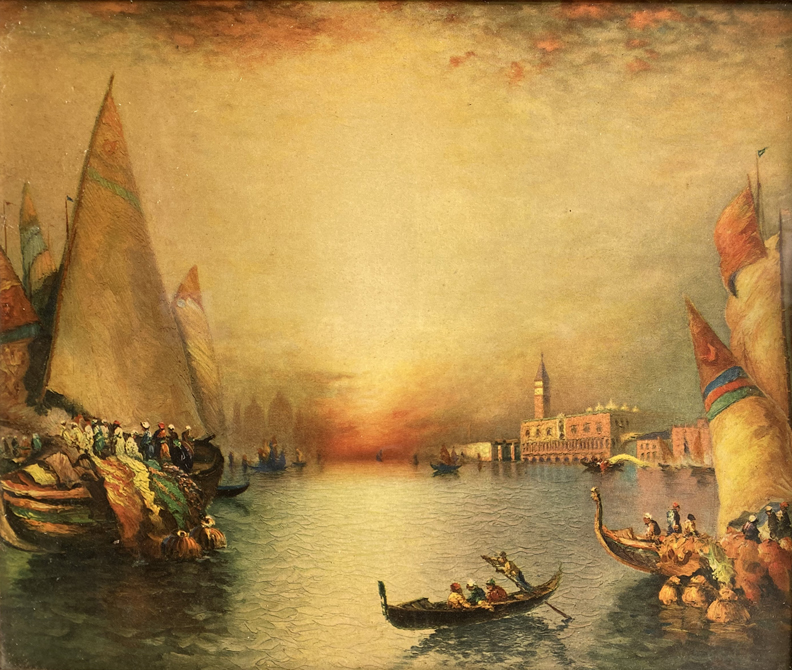 Richard Dey De Ribcowsky, Traders in Harbor of Venice, 1917