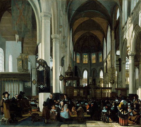Interior of the Oude Kerk in Amsterdam Emanuel de Witte