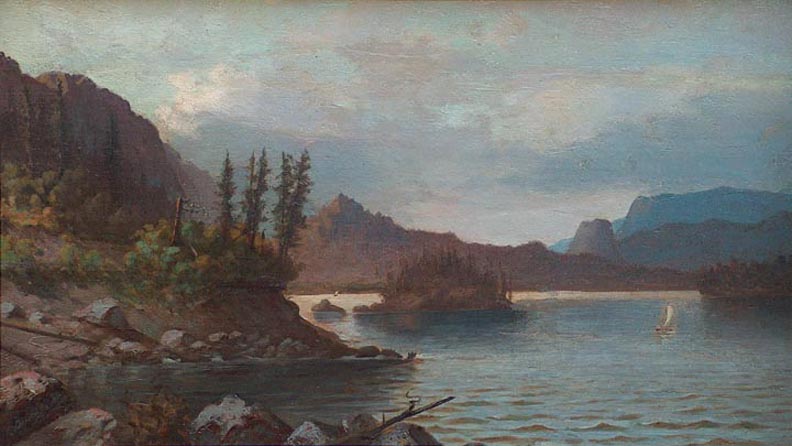 Horace Wolfe Duesbury, Sierra Nevada lake with sailboat