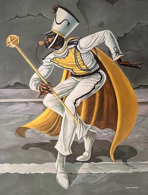 Here is Ernie Barnes final Drum Major, which was not part of this exhibition.