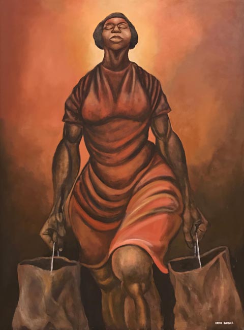 Ernie Barnes, My Miss America, 1970 Acrylic on canvas,  the Foundation of the California African American Museum