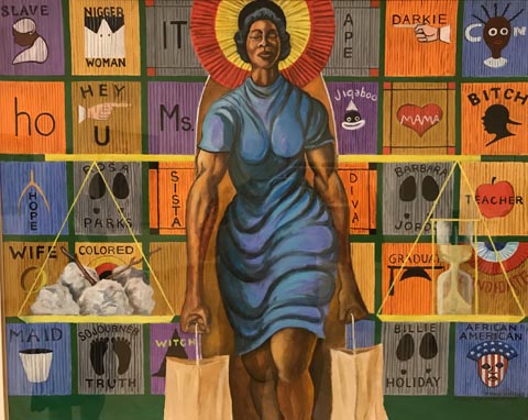 Ernie Barnes, Study for Woman of Color, 2000 Acrylic on paper, Collection of Nancy Jones Justice and Family