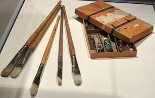 Some of E. Charlton Fortune's brushes and paints