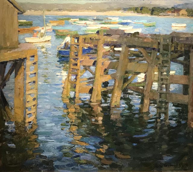 The Pier, 1914 (Hung in Gallery 71, Palace of Fine Arts at the Panama-Pacific Exposition  and won the silver medal. Private Collection