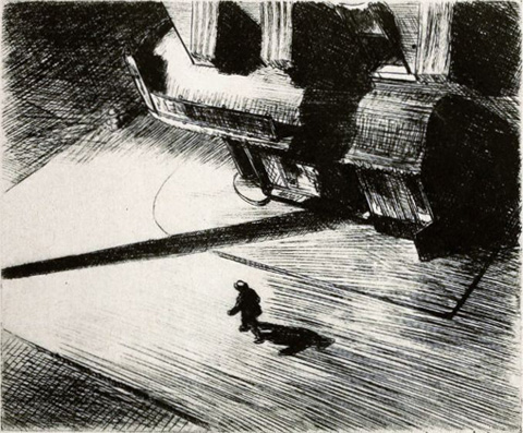 Edward Hopper, Night Shadows (Etching), 1921 Museum of Fine Arts, Boston, Massachusetts