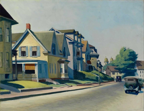 Edward Hopper, Sun on Prospect Street,  Glaucester, Massachusetts Cincinnati, Museum, Cincinnati, Ohio