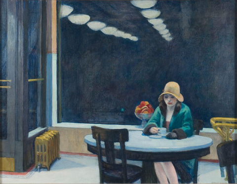Edward Hopper, Automat, 1927,  Des Moines Art Center, Desmoines, Iowa