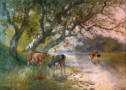 Hugo Anton Fisher Cows in Marsh