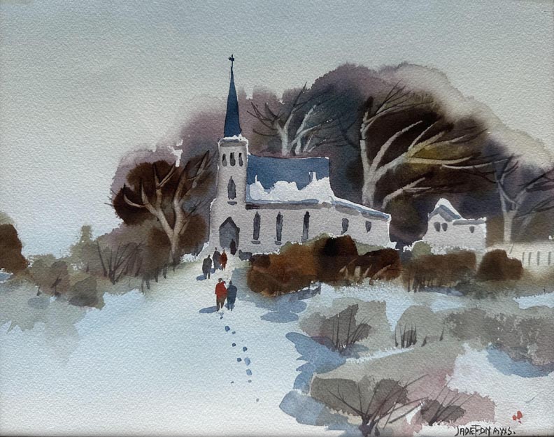 Jade Fon, Footsteps, Country Church in the snow
