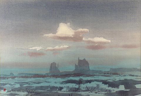 Jade Fon, 1911-1983 Monument Valley, Watercolor, 15 x 21