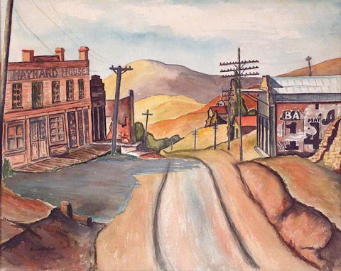 Elmer Stanhope, 1907-1956 Maynard Hotel, Gold Hill, Nevada, watercolor, 15 1/2 x 19 1/2