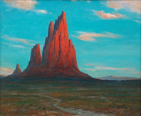 Dedrick Brandes Stuber, 1878-1954 Desert Cathedral, oil on board, 20 x 24