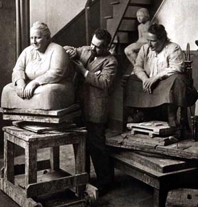 Gertrude Stein posing for Jo Davidson
