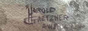 Harold Gretzner, Coit Tower, San Francisco signature