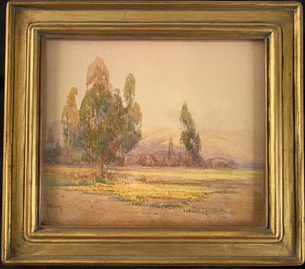 Grace Myrtle Allison Griffith 1885 - 1955, Pasture and Eucalyptus  Watercolor on paper, 9 x 10 1/2  $1,500