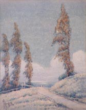 Grace Allison Griffith Poplars Path and Fence Midsized Thumbnail