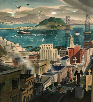 Downtown San Francisco,  Ralph Hulett (1915-1974), 1950