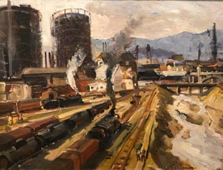 Sueo Serisawa (1910-2004) Los Angeles Train Yard, 1930