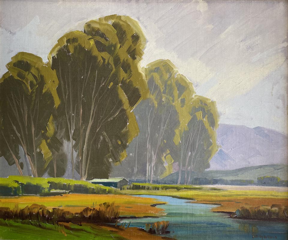 Sam Hyde Harris, 1889-1977, Eucalyptus and Marsh, oil on canvas, 20-24