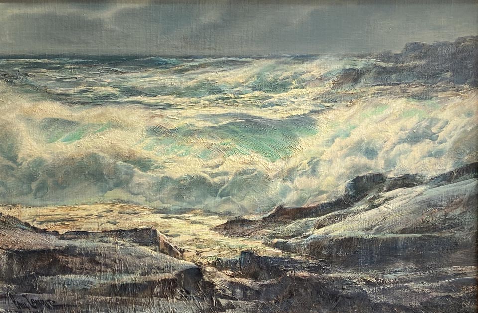 Paul Lauritz, 1889-1975, Passing Storm, Carmel, California, oil on board, 23 x 36