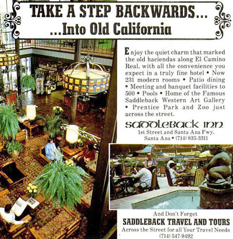 Saddleback Inn, Santa Ana Ad from Oct 1981 