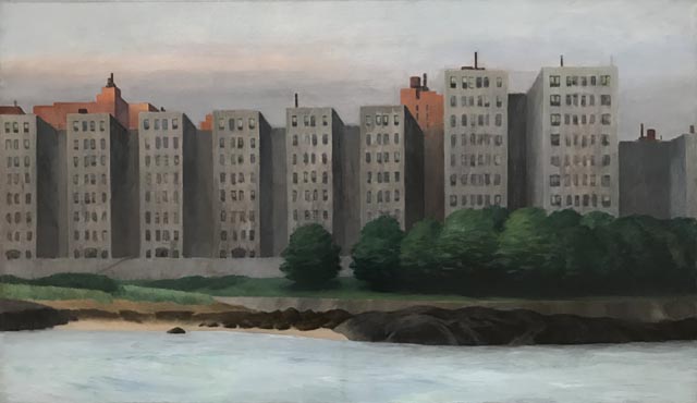 Edward Hopper, Apartment Houses, East River, 1930, Whitney Museum of American Art, New York