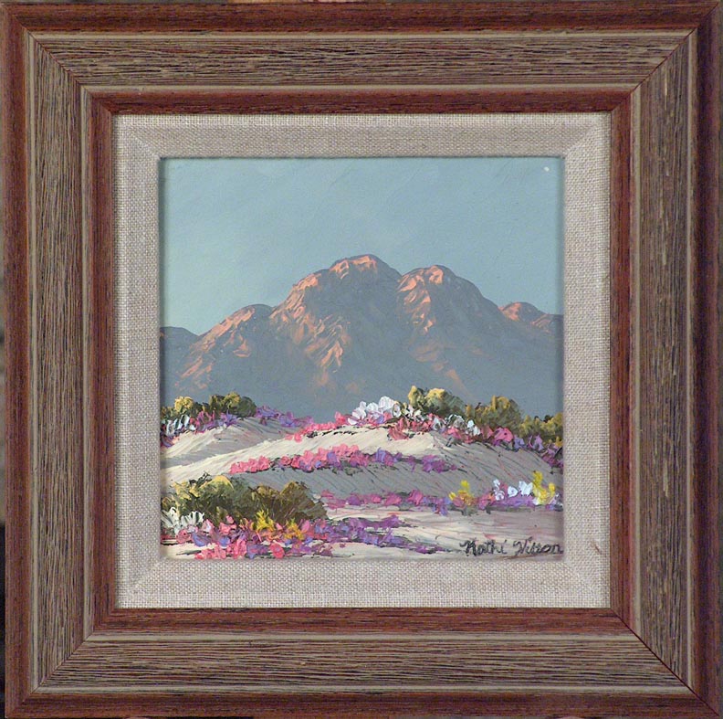 Kathi HIlton Desert Verbena Miniature with Frame