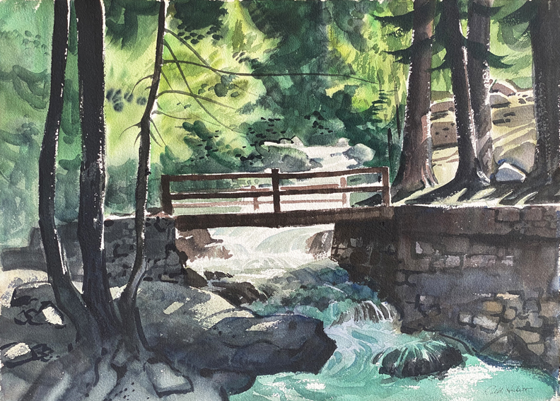Ralph Hulett, Sierra Bridge with stream