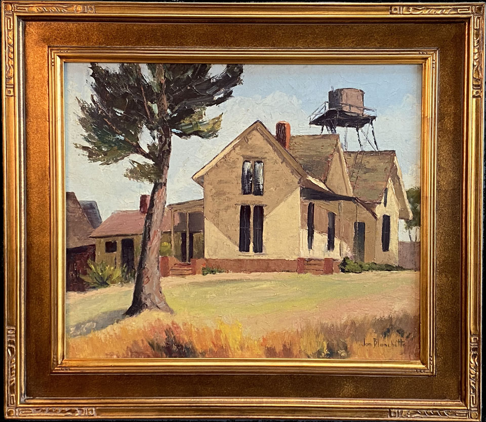 Perhaps our gallery's most "Hopper-esque" painting, Mendocino House by Jon Blanchette