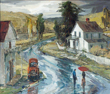 Joshua Meador, Rainy Day, c1950-1955 Also of a scene from the town of Bodega Private collection, sold by our gallery