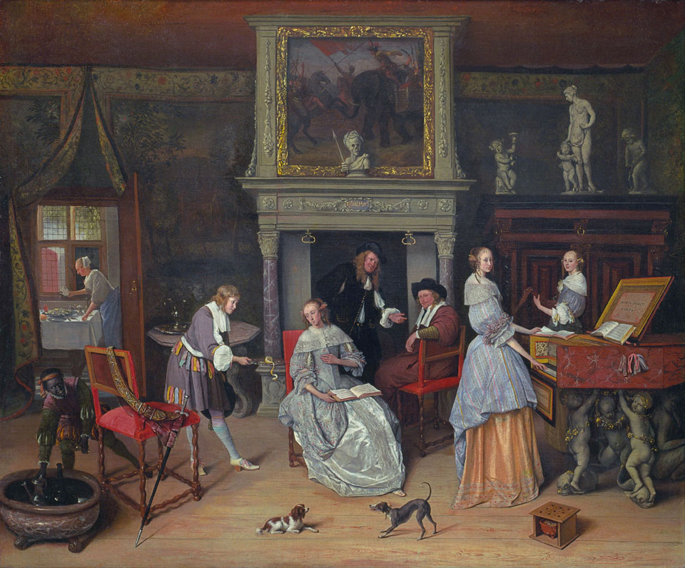 Jan Steen, Fantasy Interior with Jan Steen and the Family of Gerrit Schouten, 1659-60, Nelson Atkins Museum of Art, Kansas City, Missouri<empty>