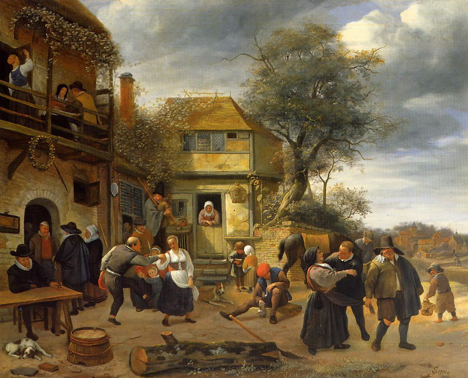 Jan Steen, Peasants before an Inn, 1650's, Toledo Museum of Art, Toldedo, Ohio<empty>