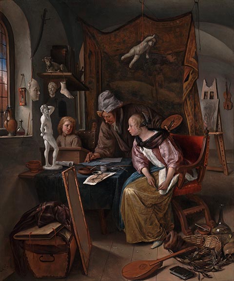 Jan Steen, The Drawing Lesson, 1665 The Getty Museum, Brentwood, CA<empty>