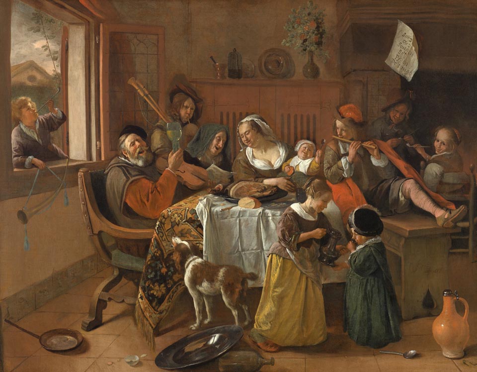 Jan Steen, The Merry Family, 1668, Rijksmuseum, Amsterdam<empty>