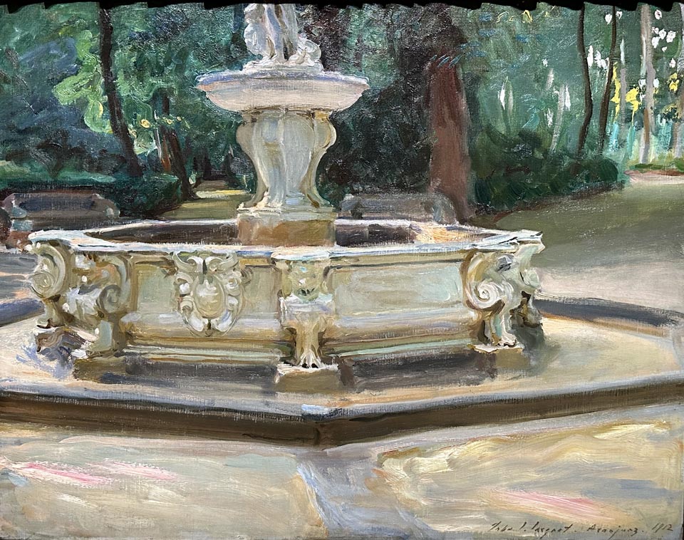 John Singer Sargent, A Marble Fountain at Aranjez, c1912 oil on canvas, Collection of Sharon P. and John D. Rockefeller
