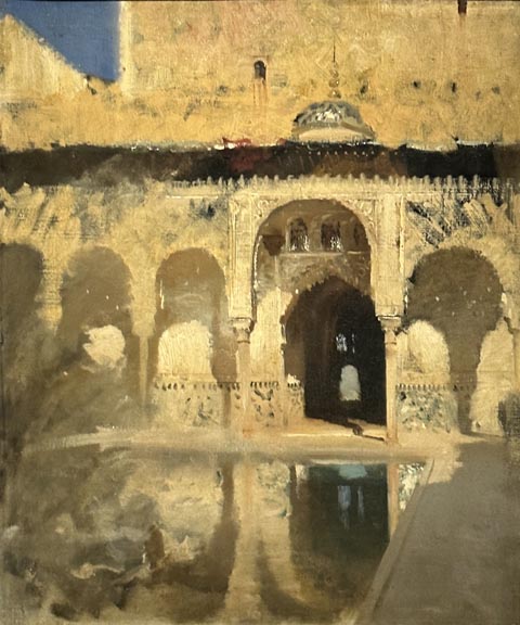 John Singer Sargent, Alhambra Patio de los Arrayanas, 1879,  oil on canvas, Private Collection