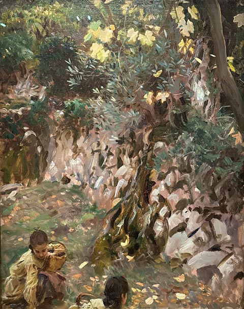 John Singer Sargent, Gathering Blossoms, Valldemosa, Majorca, c1908, oil on canvas, 1908, Virginia Museum of Fine Arts, Richmond, VA
