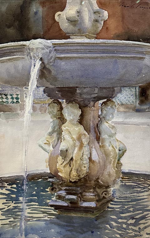 John Singer Sargent, Spanish Fountain, 1912 watercolor over graphite on white wove paper, Metropolitan Museum of Art, NY