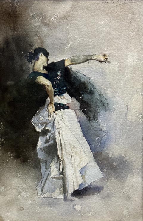 John Singer Sargent, Study for Spanish Dancer, 1880-81 watercolor over graphite, Dallas Museum of Art, Dallas, TX