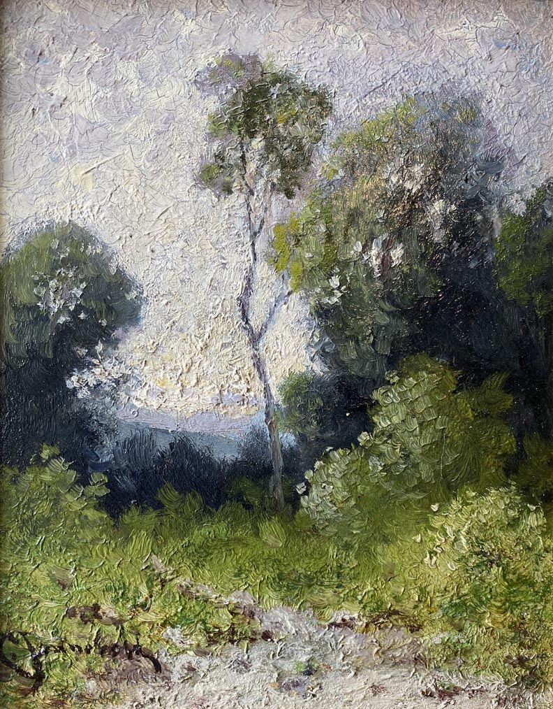 Carl Henrik Jonnevold 1856-1955, A Verdant Landscape  Oil on board, 8 x 10  $4,000 