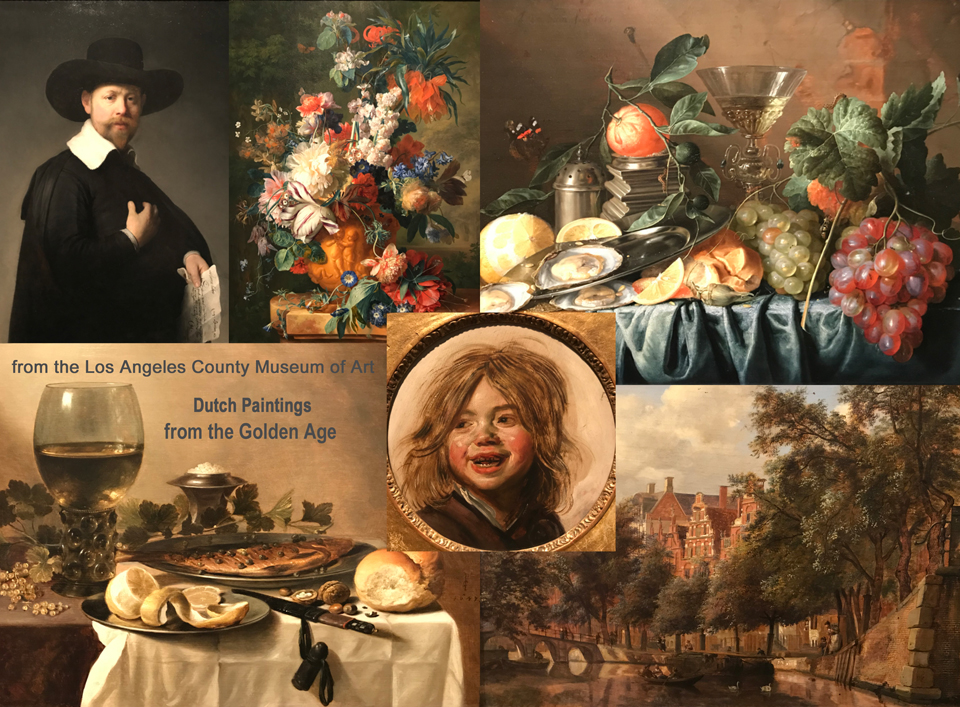 A collage of Dutch paintings from the Los Angeles Museum of Art