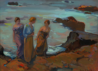 Franz Bischoff 1864-1929,  Three Women at the Seashore, 1920