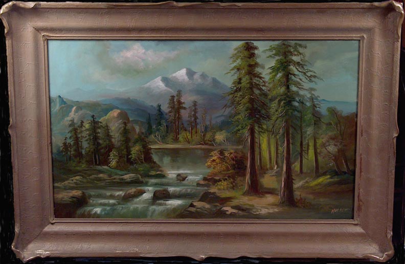 William Lemos Yosemite Mt Hoffman and Lake Tenaya with gesso Frame