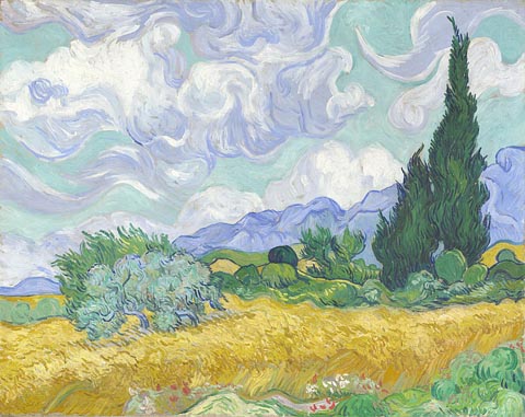 Wheatfield with Cypresses, 1889 Saint-Remy de Provence,  Vincent Van Gogh, Metropolitan Museum of Art, New York