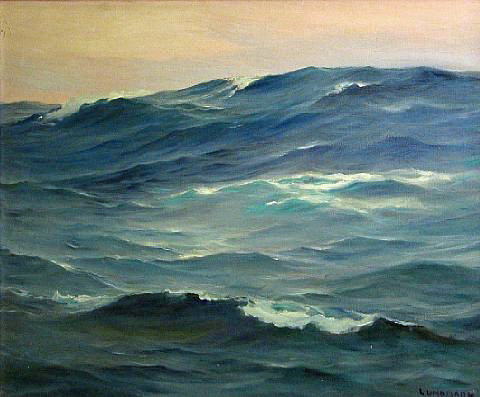Leon Lundmark, End of the Pacific Storm, 29 x 36, Private collection