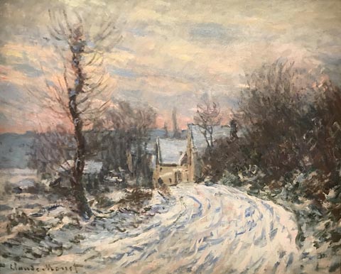 Claude Monet, Coming into Giverny in Winter, 1885 Private Collection